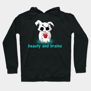 Beauty and Brains TShirt - Funny Zombie Bunny, Undead Animals Hoodie